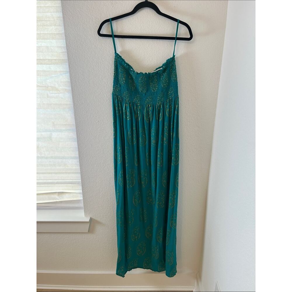 Denim & Supply Ralph Lauren Teal Paisley Maxi Tube Dress size med